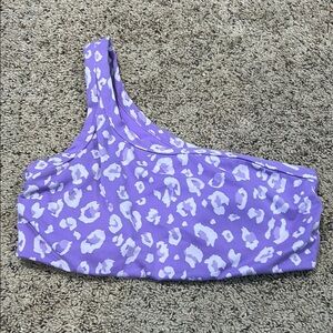 Purple Leopard Print Sports Bra